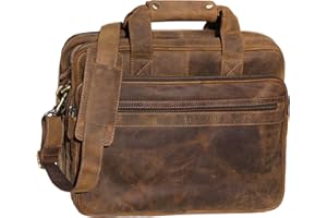 STILORD 'Leopold' Sac d'enseignant Sac d'Affaires Hommes Cuir Porte-documents XL Sacoche d'ordinateur Sac de Bureau Serviette de Travail Sac à Bandoulière