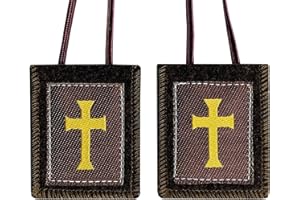 TALPGOD Scapulars Catholic, Brown Scapular Of Cross Design, Escapularios Catolicos Scapular Catholic Gift For Women House Blessing Door Hanger Home Protection Decor for Home Wall