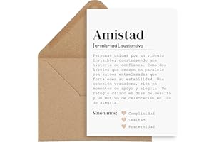 CONTRAXT Tarjeta regalo original amiga o amigo. Regalos originales tarjeta postal definicion de amistad detalles cumpleaños amiga amigo hombre mujer compañera