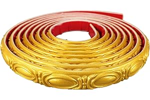 HY HAOYING ITTA Moulure flexible auto-adhésive 2,2 cm x 3 m - Moulure diamant pour bord d'armoire, bord mural, porte, cadre miroir, décoration d'intérieur (doré)