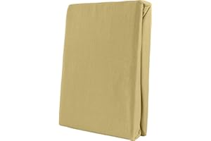 Leonado Vicenti Classic Prześcieradło z gumką, 100% bawełna, dżersej, w wielu kolorach i rozmiarach (rozmiar: 140 x 200 cm – 160 x 200 cm, kolor: beżowy)