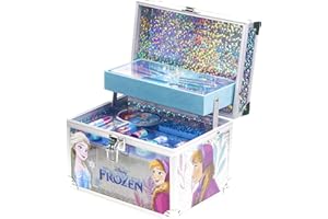 Disney Frozen - Townley Girl Train Case Cosmetic kit maquillage, avec gloss, ombre à paupières, brosse, vernis et plus! À partir de 3 ans, parfait pour fêtes, soirées pyjama et soirées maquillage.