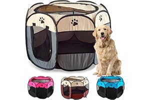 JUPPLIES Recinto Pieghevole per Cani e Gatti – Box Portatile in Tessuto Oxford Impermeabile, per Cuccioli e Animali da Interno o Esterno, Montaggio Rapido Senza Attrezzi (Grigio, 114x114x58cm, 8)