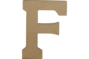 Décopatch AC857C - Un support en papier brun mâché 15x2,5x20 cm, Lettre majuscule F