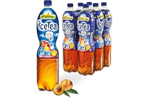 ‎PFANNER Pfanner Eistee Pfirsich – 6 x 1,5 l Vorratspack - direkt aufgebrühter Tee mit Pfirsichsaft – Ice Tea Flaschen