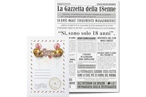 KAÏDENSÏ Idea Regalo Compleanno 18 Anni Donna - Giornale La Gazzetta Della 18 Enne - Maxi Biglietto Auguri Originale - Idee Regali Compleanno Originali - Gadget Scherzi Biglietti Divertenti per Lei
