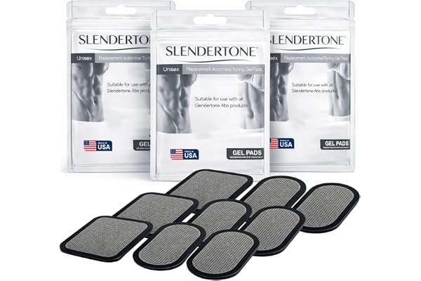 Slendertone - 0706-9631 - Jeux d’électrodes toutes ceintures Set de 3 x 3 patchs de gel - Noir