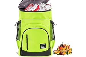 SYXLS Zaino Pic Nic, Zaino Termico Zaino Borsa Frigo 30L Borsa Termica da Viaggio Portatile, Zaino da Campeggio per Picnic Borsa da Picnic Termica Spiaggia Campeggio (Verde)