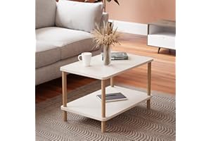 [en.casa] Stolik kawowy Jelling, prostokątny stolik do salonu, 43 x 70 x 44 cm, biały