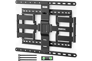 monTEK Ultra Slim TV Wandhalterung Schwenkbar für 43-90 Zoll Fernseher, 1,1" dünne TV Halterung Vollbewegliche Wandhalterung, doppelt schwenkbar, max. VESA 600x400 mm, bis zu ~60 kg