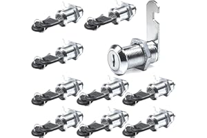 YKUKIZEE 10 Pack 40mm Cam Lock with Keys, Security Cabinet Locks, Post Box Lock Replacement for Drawer Cupboard Furniture Tool Box
