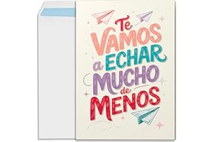 Cheerset Tarjeta despedida compañero trabajo grande A4 con sobre. Detalles compañeros de trabajo tarjeta regalo despedida (Despedida 3)