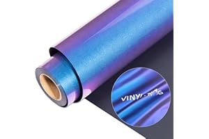 VINYL FROG Chameleon Heat Transfer Vinyl Purple to Blue Gradual HTV Vinyl Roll 30.5x100cm Heat Press Gradient Change Color Iron on Vinyl for T-Shirts