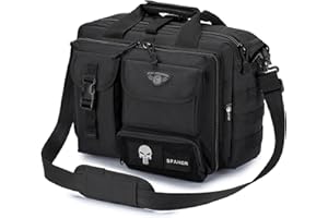 SPAHER Teczka Męska torba do pracy Męska torba na laptopa 14/15,6/17,3 cala Biznesowa torba taktyczna Torba wojskowa Torba na ramię Torba męska Prezent dla kobiet mężczyzn