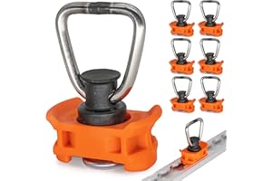 INDUSTRIE PLANET Lot de 6 ferrures simples de Camionnette pour rails d'arrimage 1000 kg, Orange