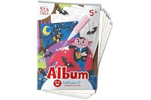 Sabbiarelli Sand-it For Fun - Álbum Los monstruosos: 5 dibujos pre-pegados para colorear con la arena (arena no incluida), Adecuado para niños de años 5+