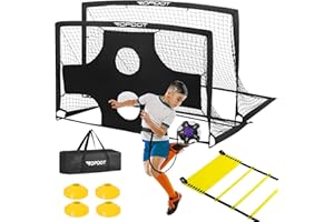 TOPDOT Lot de 2 buts de football pour enfants, 180 x 120 cm, pour l'entraînement dans la cour et les jeux de sport gonflables en plein air