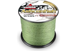 Ashconfish Braided Fishing Line- 8 Strands Super Strong PE Fishing Wire-100M/300M/ 500M/1000M/1500M/2000M(109/328/547/1093/1640/2187Yards)- 6lb to 300lb Abrasion Resistant-Zero Stretch-Multiple Colors