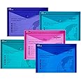 Snopake 12844 Polyfile A4 Popper Wallet File with Press Stud Electra Assorted Colours (Pack of 5)
