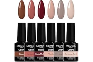 MEANAIL Lakiery hybrydowe I 6 lakierów hybrydowych I zgodne z lampą UV I zestaw caramel