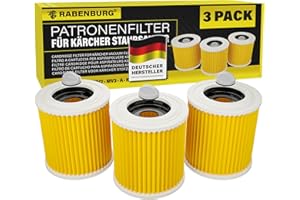3 x Filter kompatibel mit Kärcher Staubsauger Premium WD3 WD2 WD3 WD1 MV3 MV2 WD 3 P Extension KIT Nass - & Trockensauger - gegen Feinstaub - Gerüche
