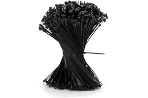 QIMEI-SHOP 500 Pièces Collier de Serrage Noir 200 x 2,5 mm Attache Câble Plastique Serre Câbles Électriques pour Cable Management Jardinage