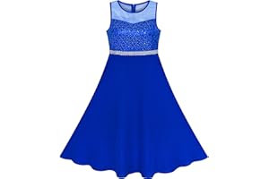 SUNNY FASHION Dziewczęca Sukienka Kryształ górski Szyfon Druhna Bal taneczny Maxi Suknia 6-14 lat