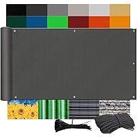 Ziligengsheng Balkon sichtschutz anthrazit ohne Bohren Stoff Kunststoff Windschutz hell wetterfest Blickdicht meterware…