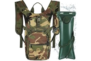 Neloheac 15L Mochila de Hidratación Táctica con 3L Bolsa de Agua, Mochila Ciclismo Hidratacion, Bolsa Agua Mochila Táctica para Bicicleta Montaña Moto Senderismo Deporte