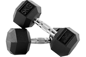 SLOVIC Dumbbells Set for Home Gym | 5kg Dumbbells Set of 2 | Fitness Gym Dumbbell set for Home Workout | Anti Skid rubber Dum