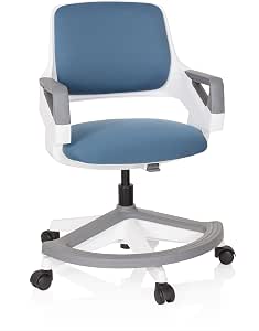 Hjh Office Chaise De Bureau Pour Enfant Kid Colour Tissu Bleu Fauteuil Pivotant Pour Enfant Avec Repose Pieds Et Assise Reglable En Hauteur Chaises De Bureau Cuisine Maison Schoolofbabywearing Com