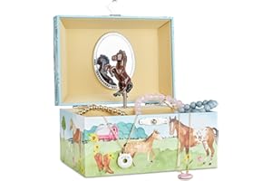Jewelkeeper - Coffret à Bijoux Musical pour Enfants, Cheval à l'Ecurie - Mélodie Home on the Range