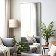 NicBex Specchio a figura intera, cornice in lega di alluminio, grande specchio da parete per camera da letto, spogliatoio, soggiorno - oro