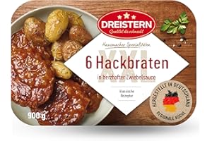 ‎DREISTERN DREISTERN Hackbraten 900g I Mit würziger Zwiebelsauce I Herzhaftes Fertiggericht in Mikrowellenschale I Lange Haltbarkeit dank natürlicher Konservierung I Hausmacher Qualität