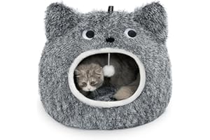 CATISM Camas para Gatos, Casa para Gatos Interior Nido de Mascotas, Cama Cueva para con Cojines extraíbles y Lavables