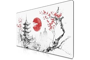 TITANWOLF – Alfombrilla Gaming XXL para ratón 1200x600 – Mouse Pad - Precisión y Velocidad - Parte Inferior de Goma para una sujeción Estable - Antideslizante, Resistente al Agua – Japan Ink Painting