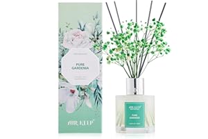 Airkeep Profumatore per Ambienti PURE GARDENIA, Profumatore per Ambienti con 8 Bastoncini di Fragranza, Diffusore di Fragranze per Bagno, Appartamento, Decorazione Della Casa, 100ml