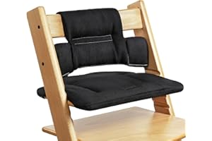 Vicloon Coussin Chaise Haute Bébé, Coussin de Siège Compatible avec Stokke Tripp Trapp, Coussins et Housses pour Chaises Hautes, Amovible, Fixation Facile, Facile à Nettoyer, Noir