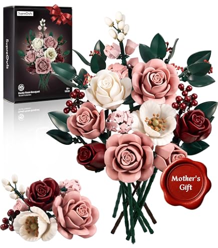 Millionspring Bouquet Di Rose Viola In Mattoncini, 736 Pezzi, Regalo Per Lei, Decorazione Casa