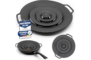 Netrox – Tapa de silicona anti salpicaduras – Protección contra las salpicaduras y desbordamiento, para ollas y sartenes de 15 a 25 cm de diámetro – Apto par microondas y lavavajillas
