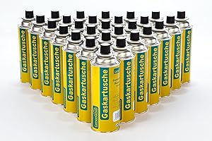 Campingman 28 Stück Gaskartusche 227g Butan Gas mit Ventil Universal Butangas Brennstoffflaschen Campingas für Gaskocher Gasheizung