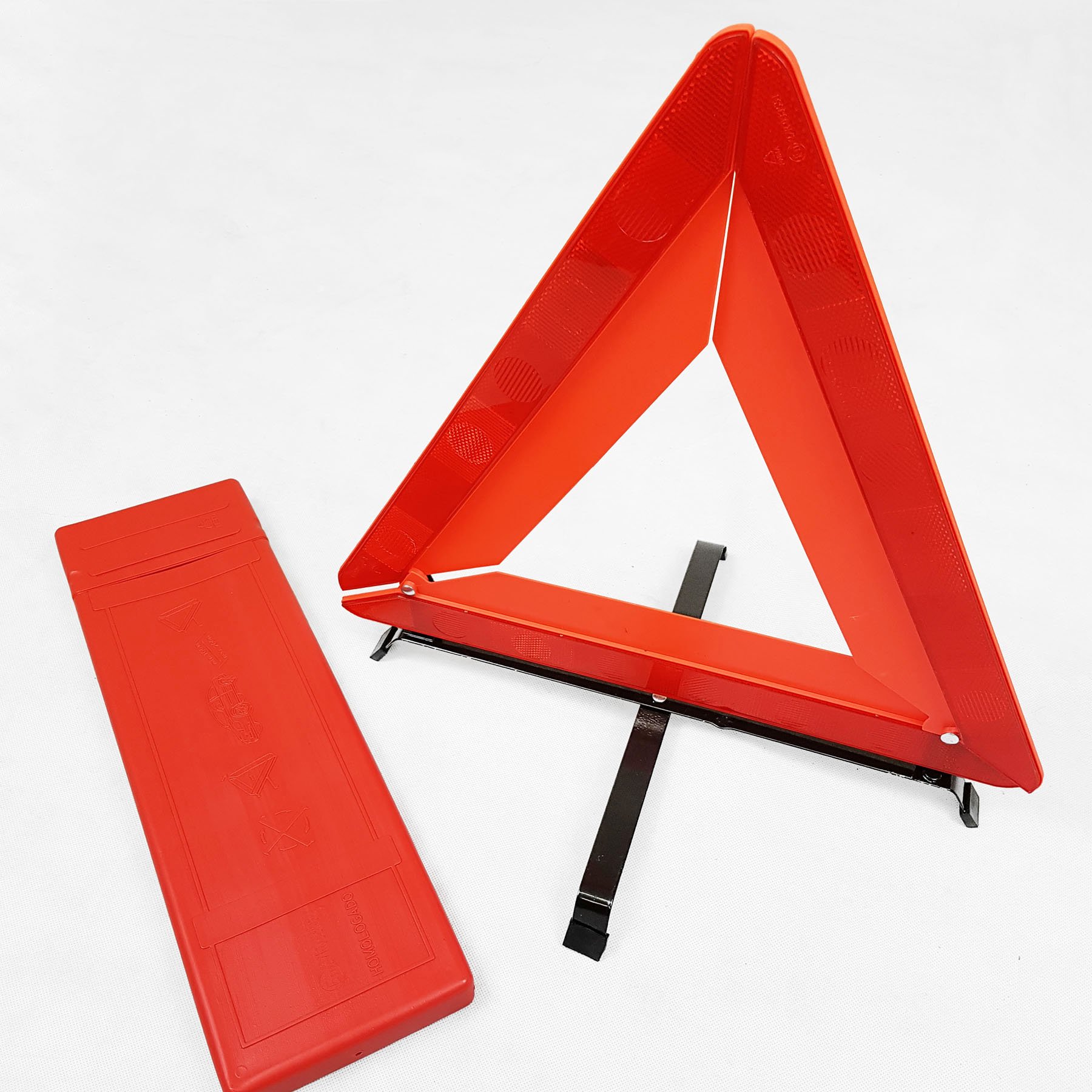 Tekbox-Folding-Car-Warning-Safety-Triangle-in-Protective-Plastic-Case-Reflective-Red-Hazard-EU-Emergency-Breakdown-For-Car-Van-Truck-Lorry