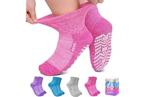 ZFSOCK Diabetic Socks Non-Slip for Women: Bamboo Ankle Socks Moisture Wicking with Extra Wide Top for Swollen Feet Seamless Non-Binding Cuff Hospital Sock for Foot Care