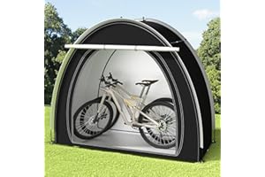 RAOOT Tenda per Bicicletta Impermeabile, 200X80X165CM Telo Copribici per Deposito Esterno, Tenda per Bici Splicabile, Garage Multiuso da Giardino