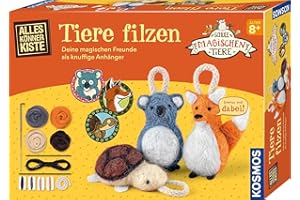 Kosmos 604684 Die Schule der magischen Tiere - Tiere filzen, AllesKönnerKiste zum basteln von Schlüssenanhängern aus Filz, Filz Set für 3 Anhänger, Filzen Starterset für Kinder ab 8 Jahren