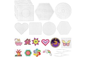 Plattor med strykpärlor, 10 stycken stenciler, strykpärla mallar, platta gör-det-själv transparent hantverk tillbehör, 5 mm