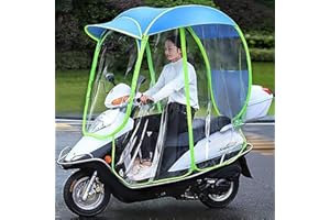 fUfIzU Universeller, Vollständig Geschlossener Motorroller-Regenschirm, Mobilitäts-Sonnenschutz, Regenschutz, Wasserdicht, Zusammenklappbares Roller-Überdachung