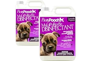 Pretty Pooch Multipurpose Disinfectant - Cleaner, Sanitiser, Deodoriser - Concentrated Formula - For Use in Kennels, Catteries, Hatches - Cruelty Free Formula - 2 x 5L (Lavender)