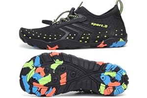 SAGUARO Chaussures Aquatiques Enfant Chaussure d'eau Garçon Fille Chaussures de Plage Respirant Chaussures Piscine Chaussures Mer pour Surf Plongée Nautiques Baignade,GR 24-36 EU