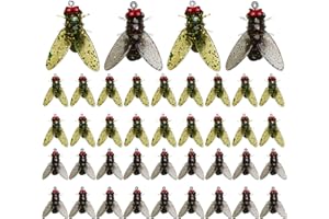 CNDIYALD 40Pcs Fly Fishing Flies Fishing Lures Fly Fishing Lures Kit Black and Yellow Fishing Lures Shrimp Scents Fly Fishing Accessories Suitable for All Kinds Of Waters, Fly Fishing